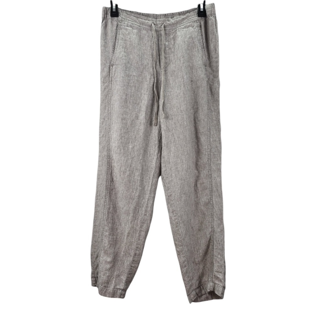 J. Jill Gray Linen Relaxed Fit Drawstring Waist Pants Size Medium